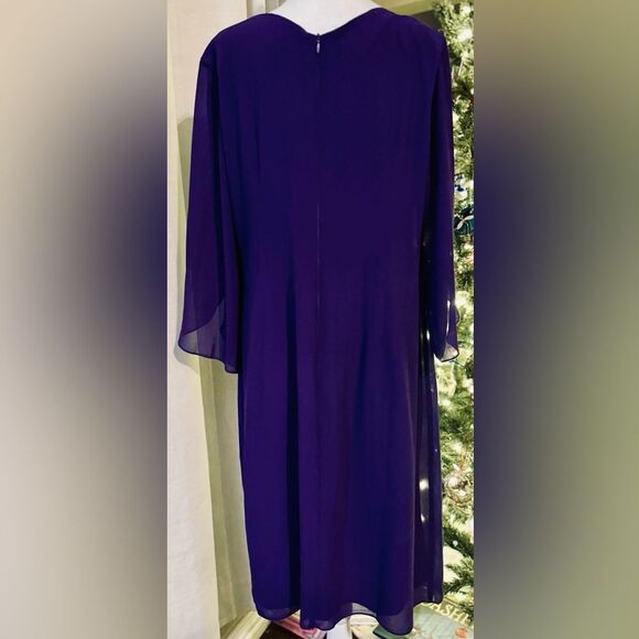 Grace Karin Purple Sheath Dress with Bell Sleeves - Picture 3 of 6